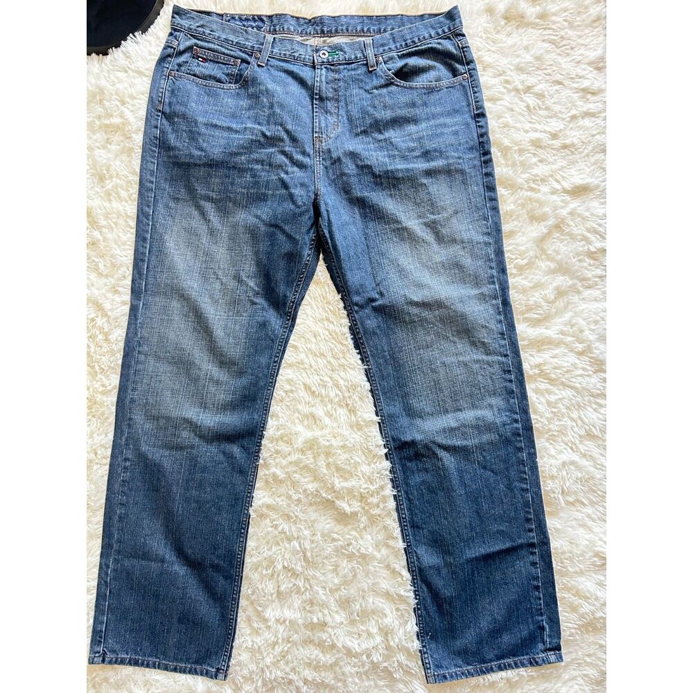 Tommy Hilfiger Tommy Jean Mens Blue Denim Straight Leg Jeans 100% Cotton 90s